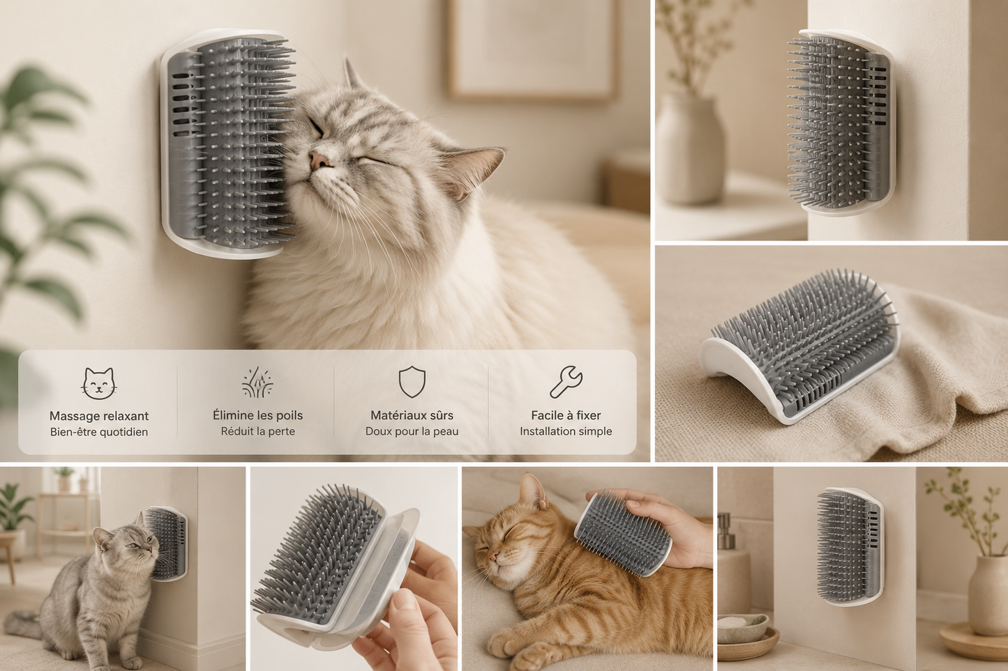 Brosse Murale Auto-Toilettage pour Chat – ZenBrush